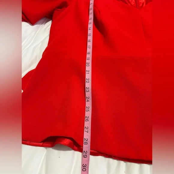 City Chic - Red Tie Back Flutter Sleeve Blouse - Picture 6 of 6